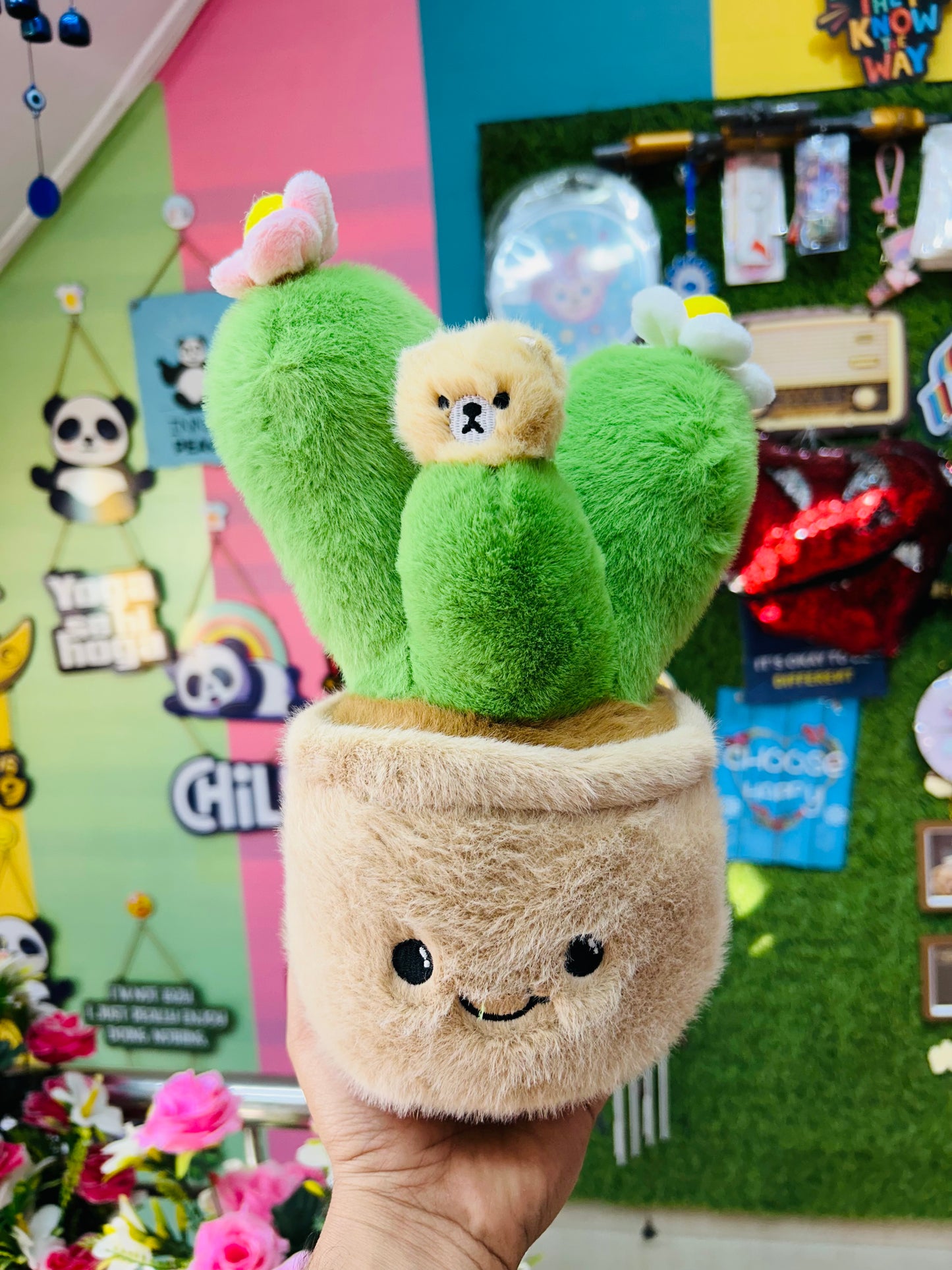Cute Plush cactus with bear