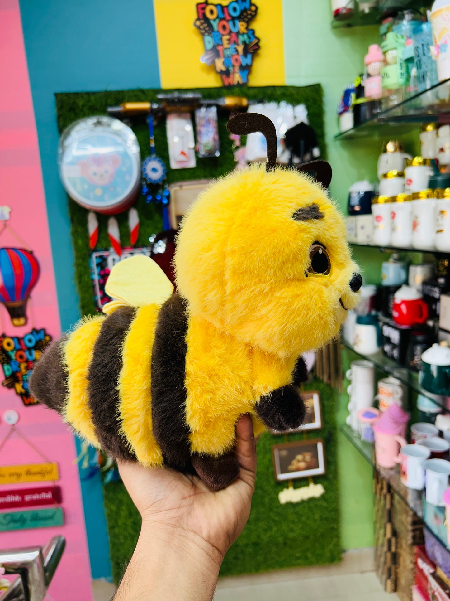 Fun yellow plush toy - with horns